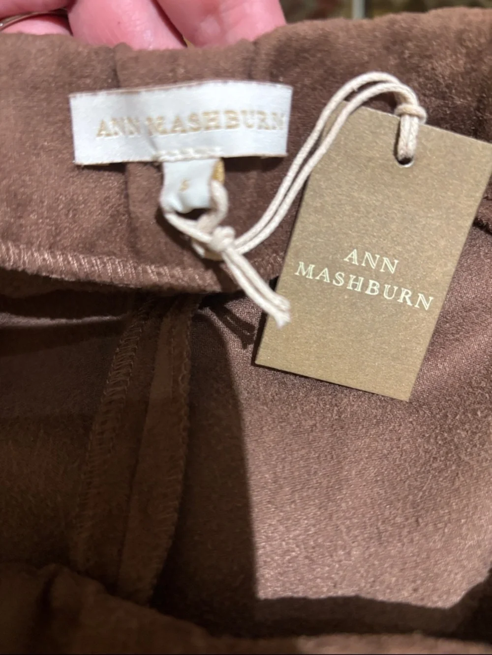 NWT Ann Mashburn Faye Vegan Suede Cropped‎ pants